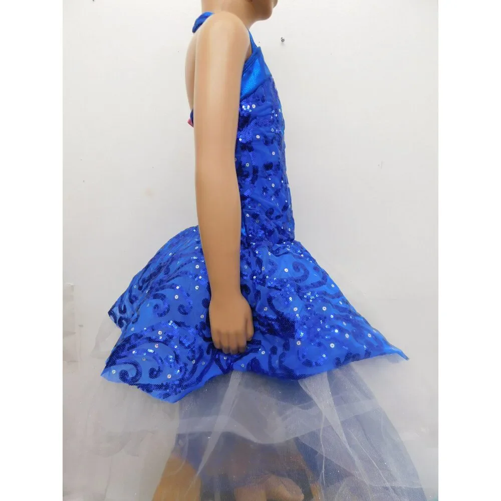 Pre-Owned Dance Costume Curtain Call E2196 Large Child Royal Blue Ballet